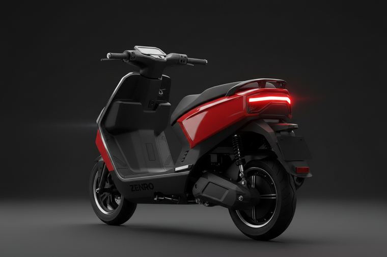 Zenro scooter, rear three-quarter view
